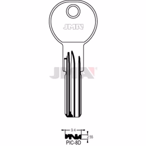 LLAVE JMA LATON SEGURIDAD (PIC-8D)