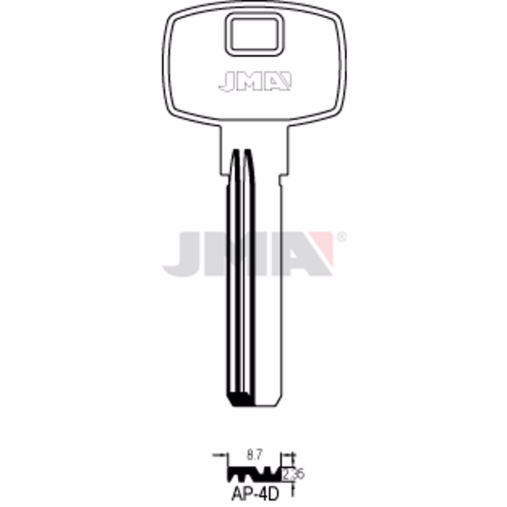 LLAVE JMA LATON SEGURIDAD (AP-4D)