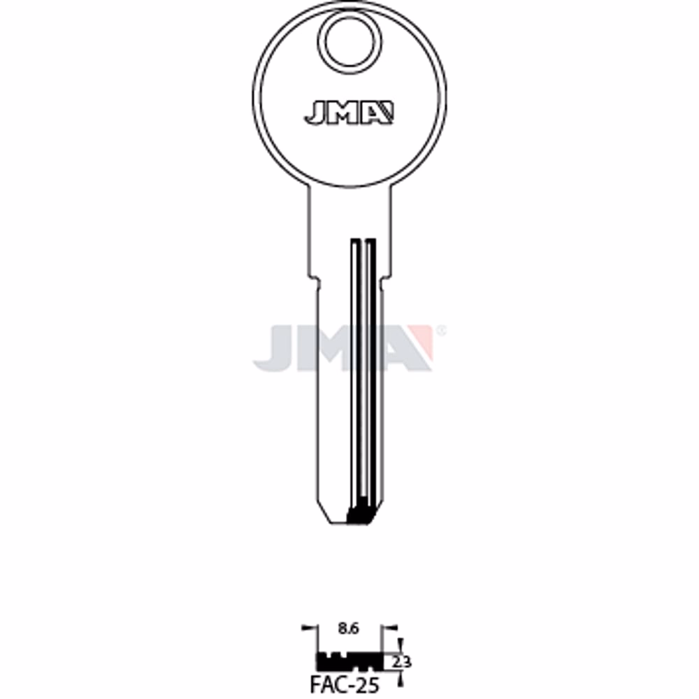 LLAVE JMA LATON SEGURIDAD (FAC-25)