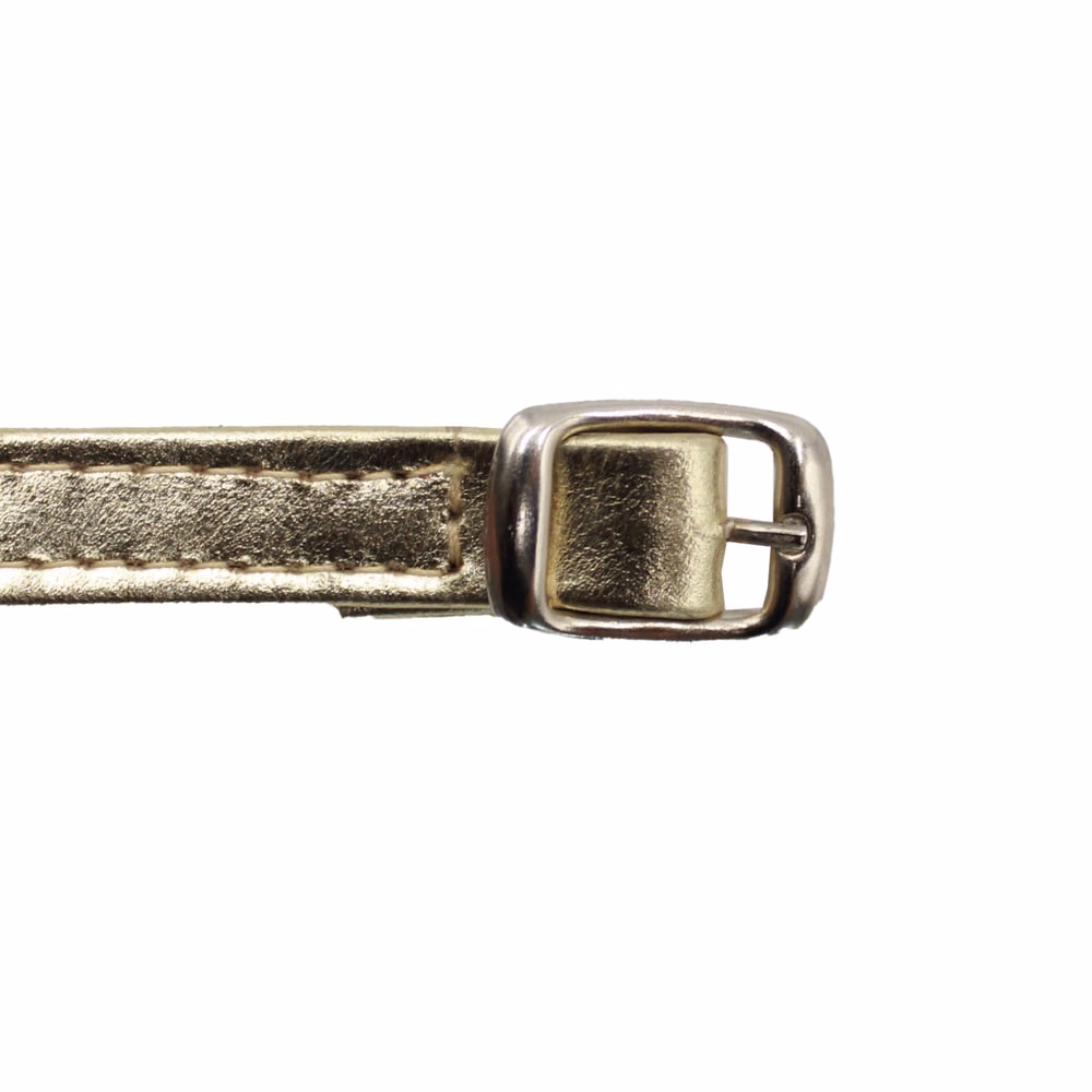 LEATHER SHOE STRAP SILVER BUCKLE (10 mm)