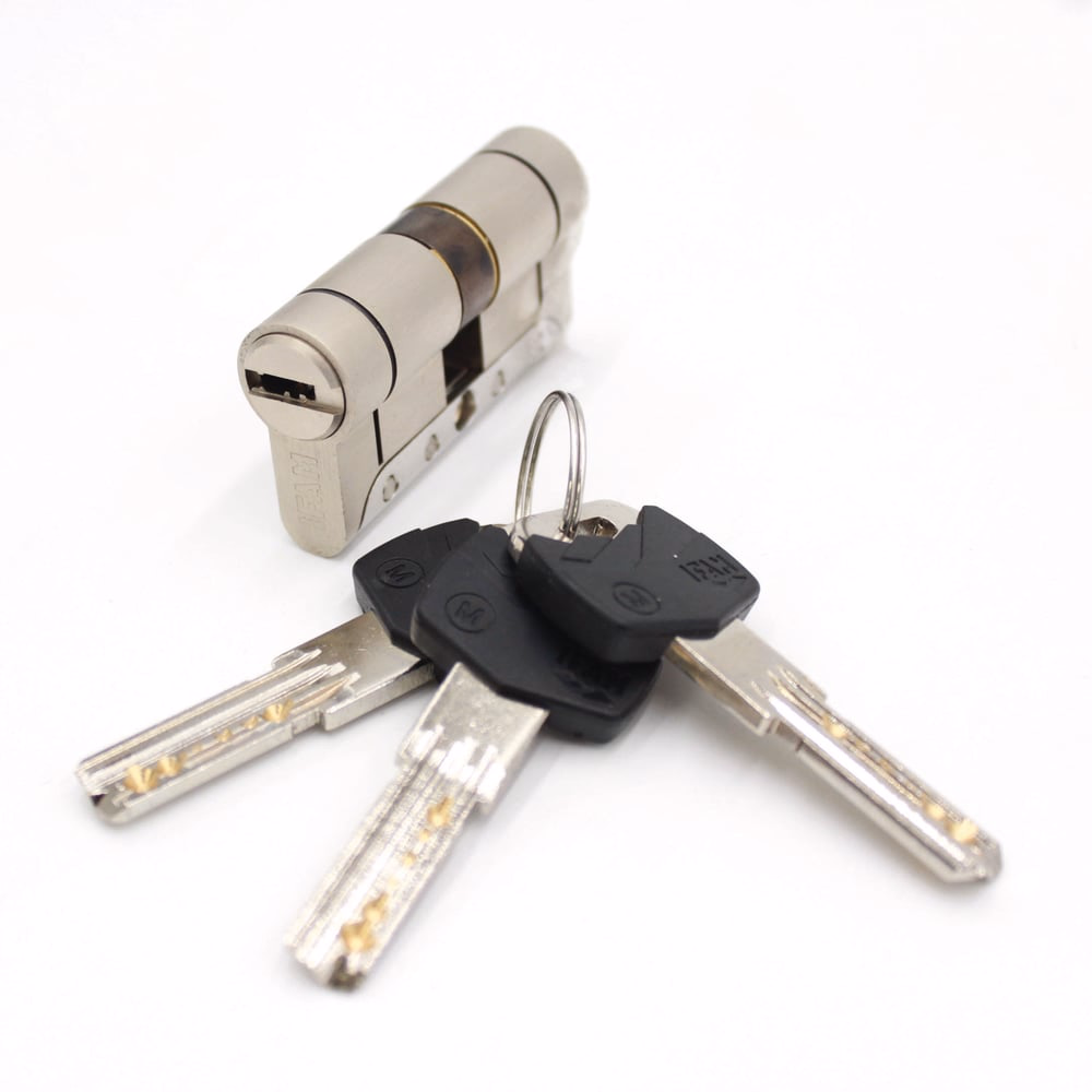 High Security Cylinder IRIDIUM M, Single-Clutch, Cam 15mm 30x30 Nickel