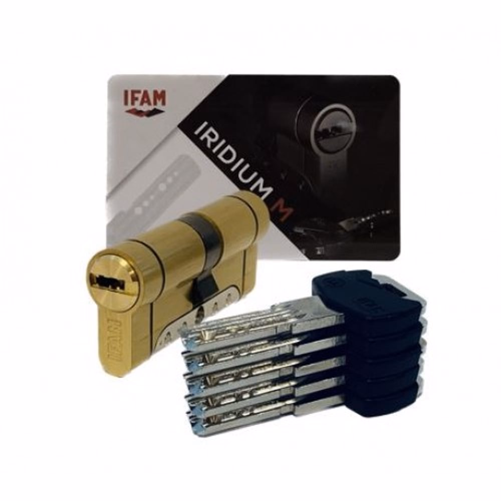High Security Cylinder IRIDIUM M, Single-Clutch, Cam 15mm 30x35 Brass