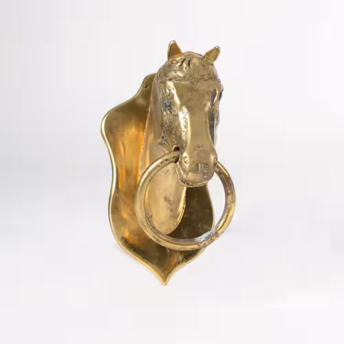 CABEZA CABALLO CON ALDABA-LLAMADOR LATON