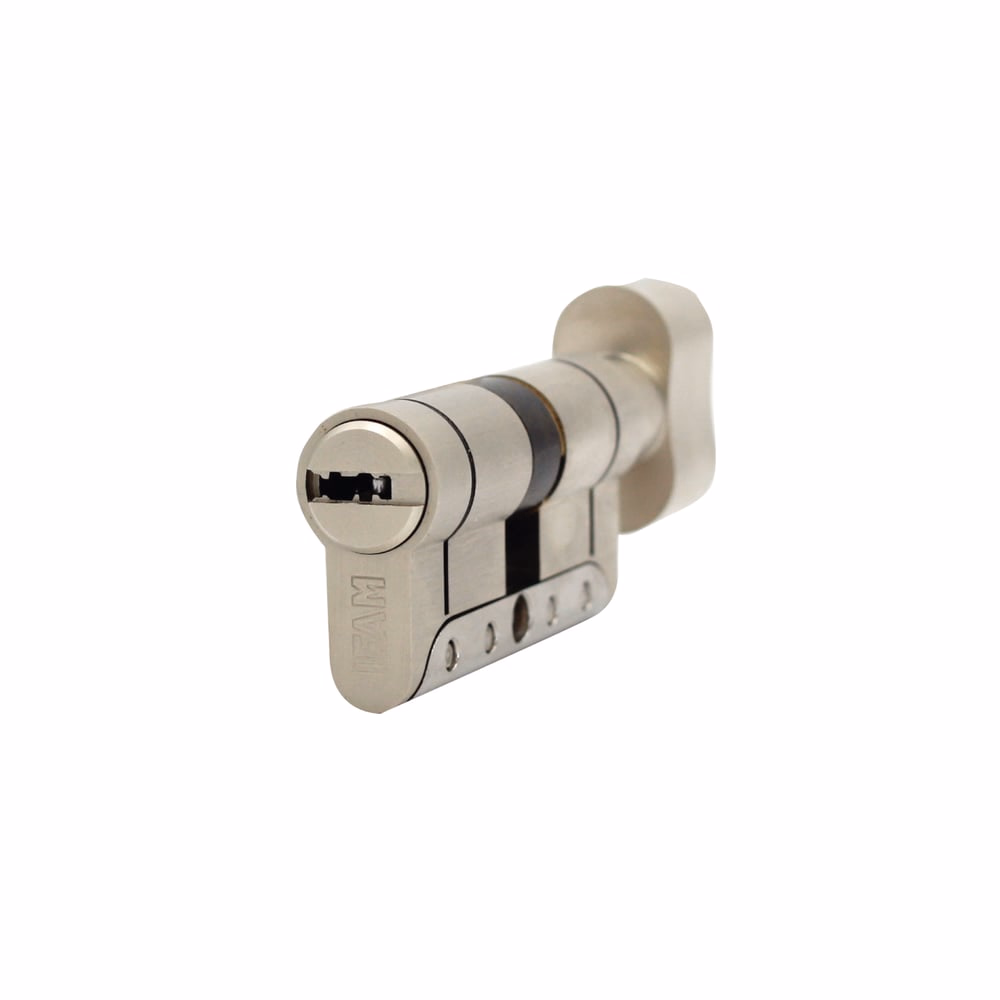 High Security Cylinder IRIDIUM M, Single-Clutch, Knob and Cam 15mm 35x35 Nickel