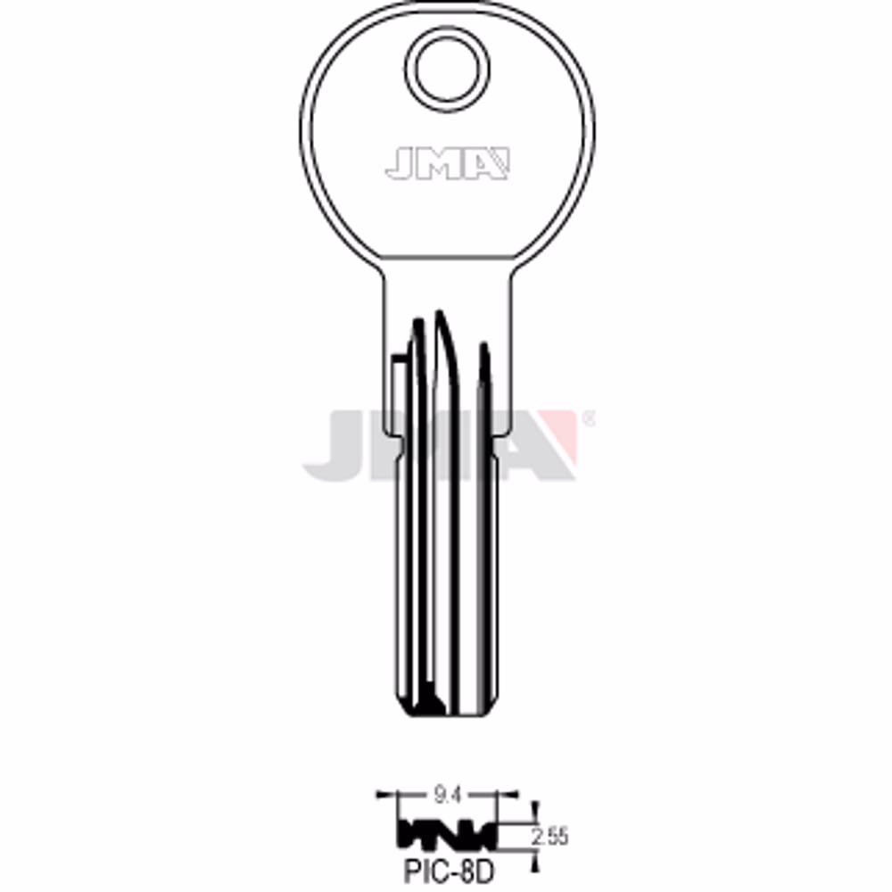 LLAVE JMA LATON SEGURIDAD (PIC-8D)