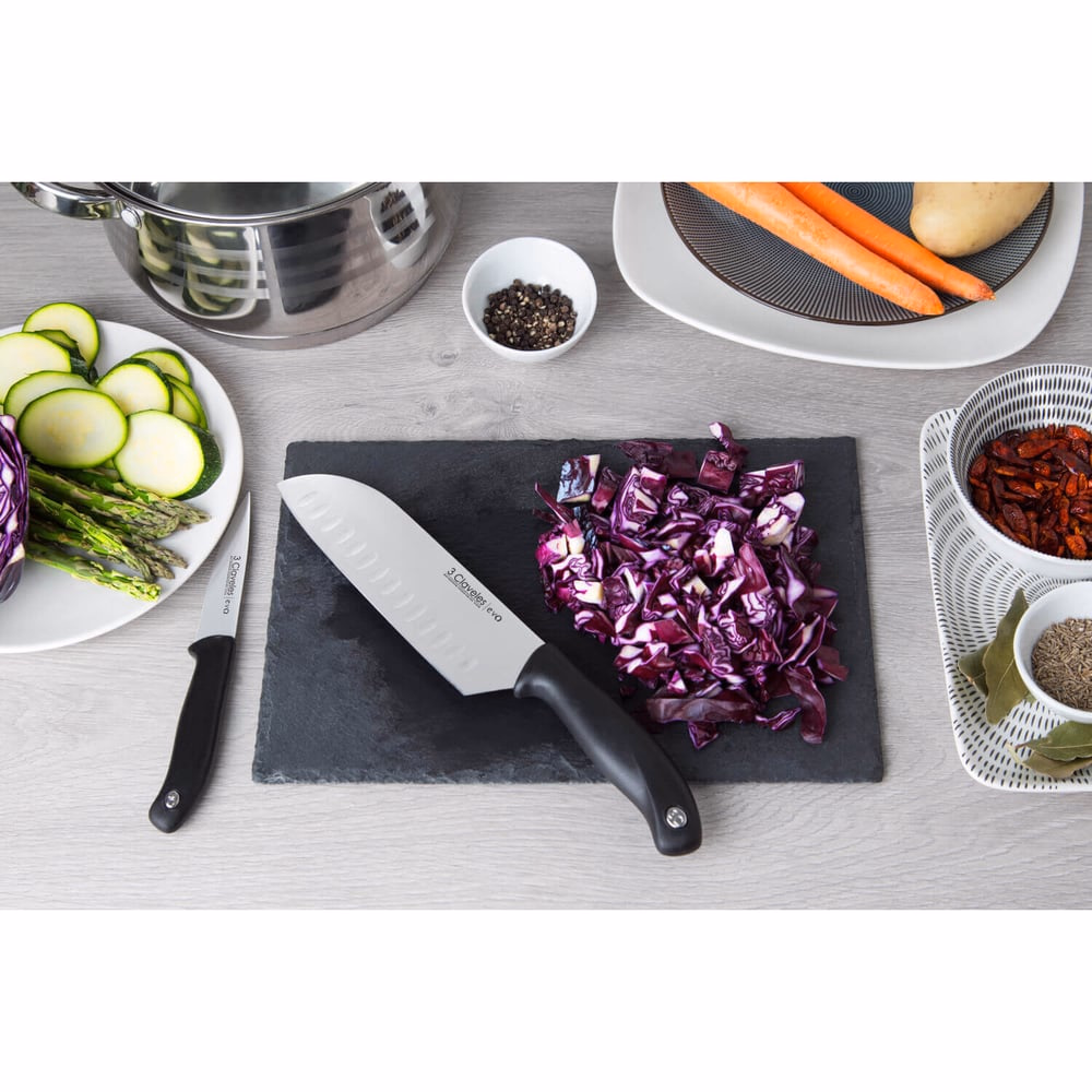 CUCHILLO SANTOKU ALVEOLADO EVO RF.1356 (7" - 18 cm)