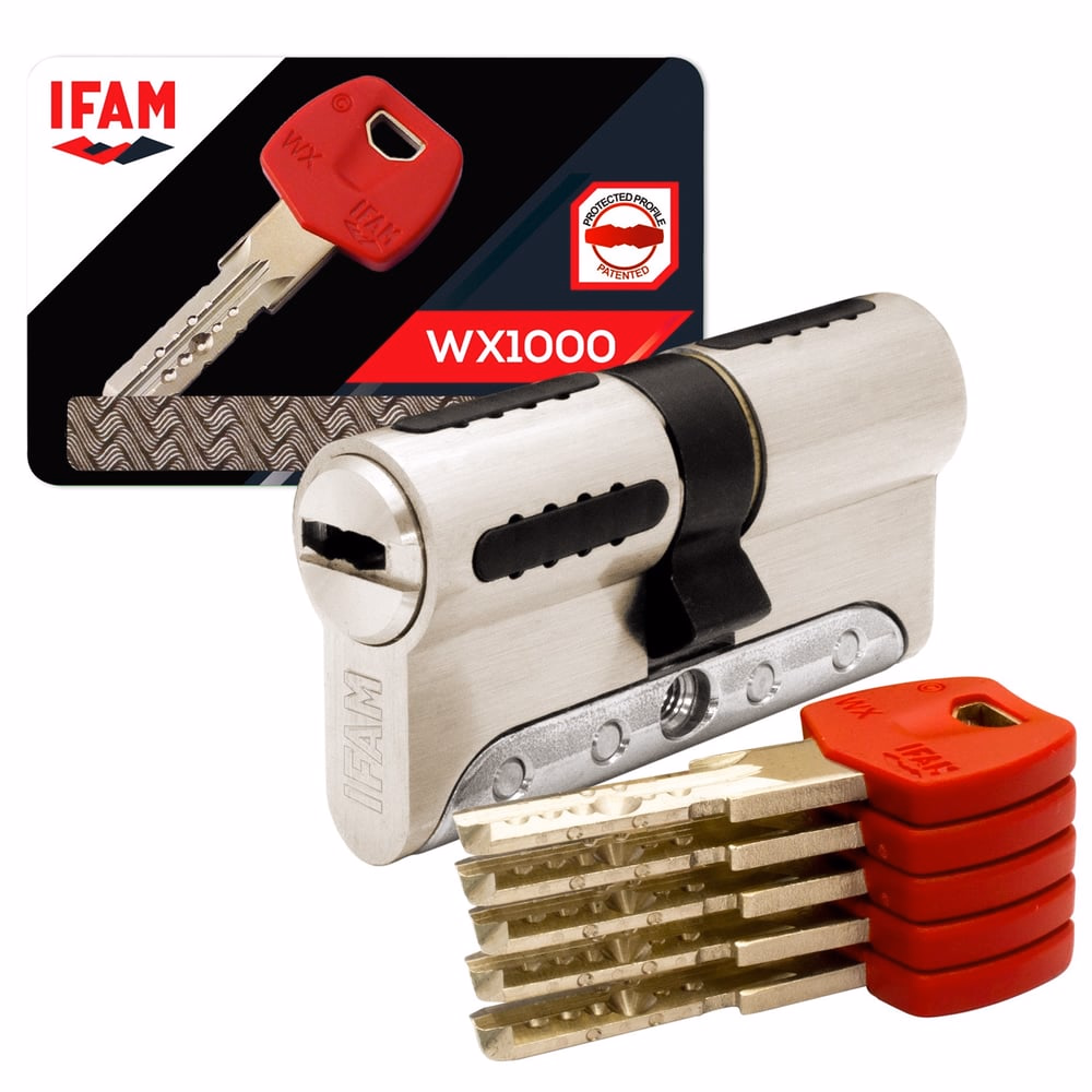 High Security Cylinder WX1000, Cam 15mm 30x60 Nickel