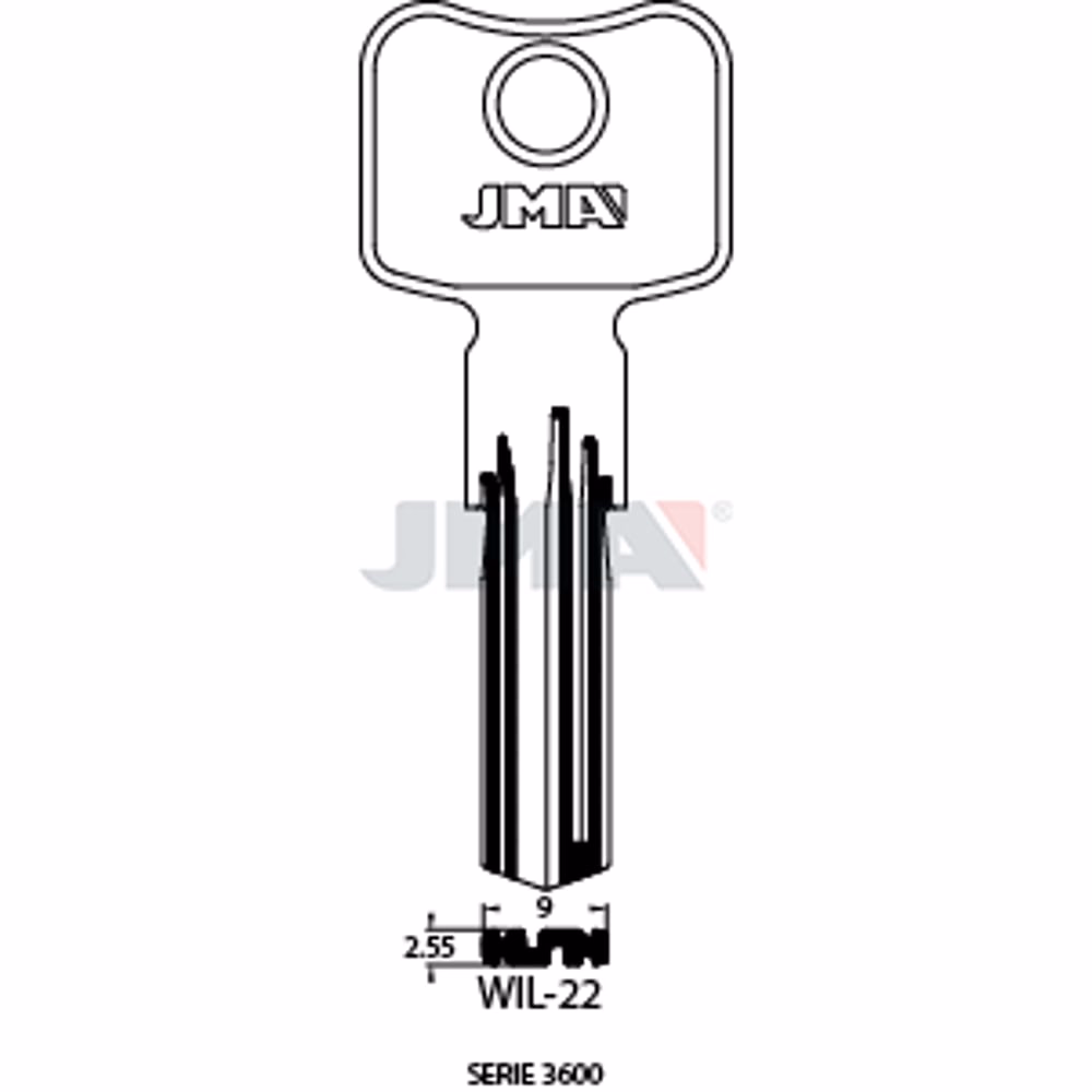 LLAVE JMA LATON SEGURIDAD (WIL-22)