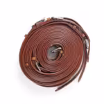 RIENDA DOBLE CUERO PARA ENGANCHE (MARRON)