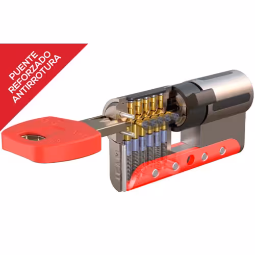 Cilindro Alta Seguridad WX1000, Leva 13mm 10x30 Níquel