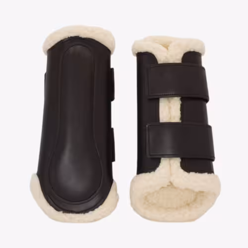 Protector trasero de cuero con borreguillo premium