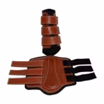 Leather back protector with neoprene 3 velcros (hazelnut)