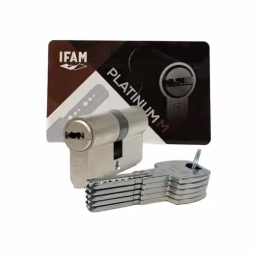 Security Cylinder PLATINUM M, Single-Clutch, Cam 15mm 30x30 Nickel