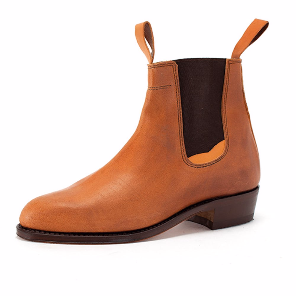 Elastic model calf leather ankle boot