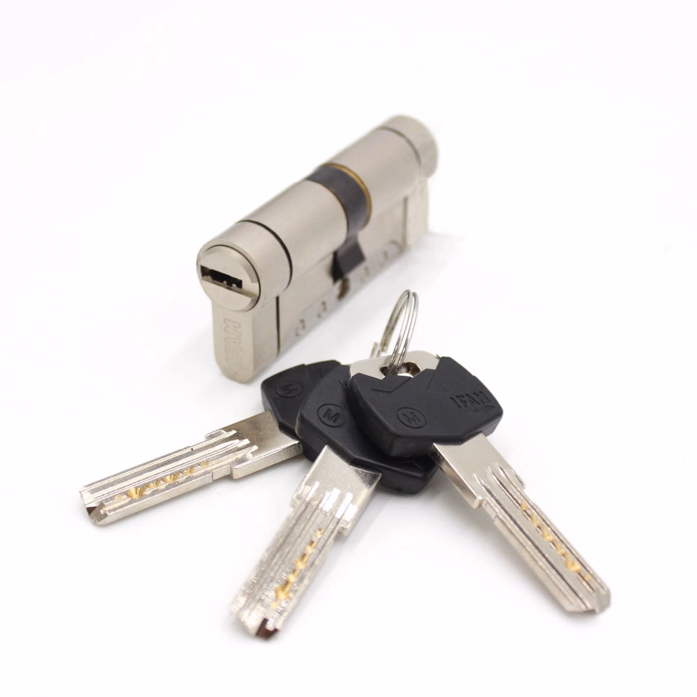 High Security Cylinder IRIDIUM M, Single-Clutch, Cam 15mm 35x35 Nickel