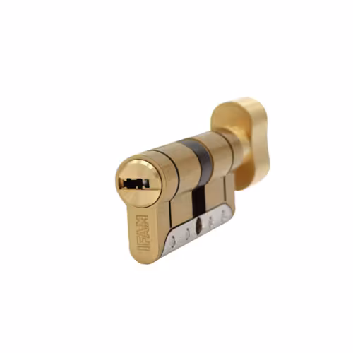 High Security Cylinder IRIDIUM M, Single-Clutch, Knob and Cam 15mm 30x30 Brass