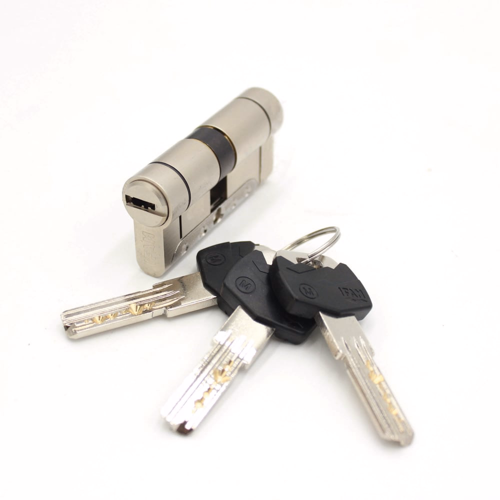 High Security Cylinder IRIDIUM M, Single-Clutch, Cam 15mm 30x35 Nickel